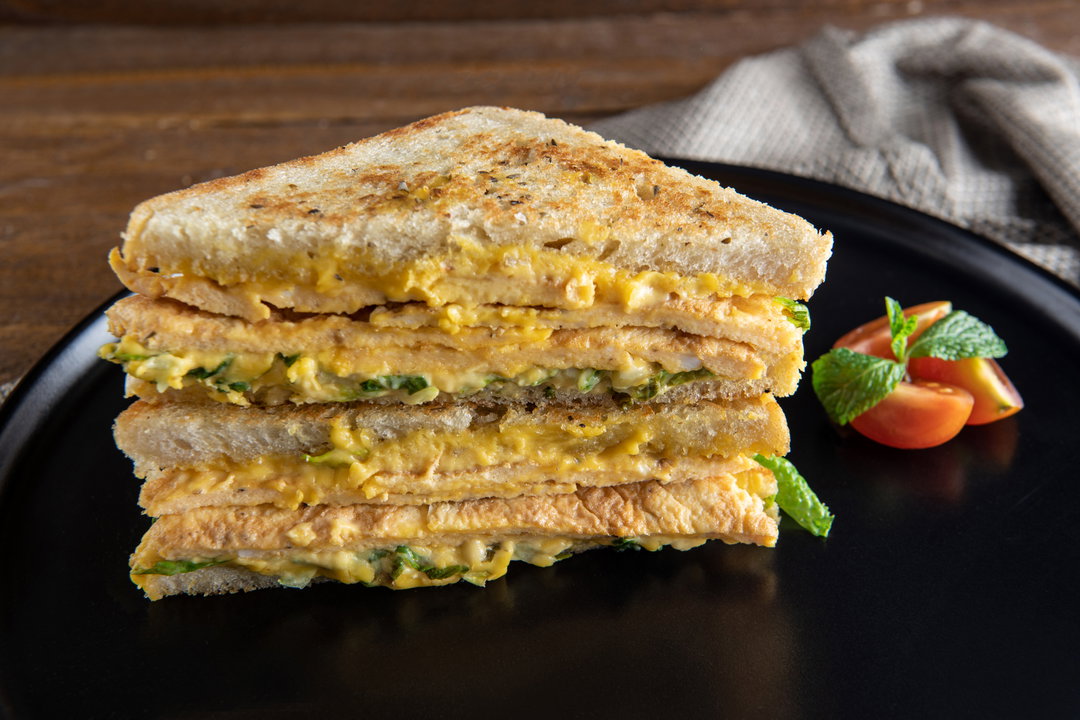 Egg Sandwich with Homemade Cheesy Sauce
