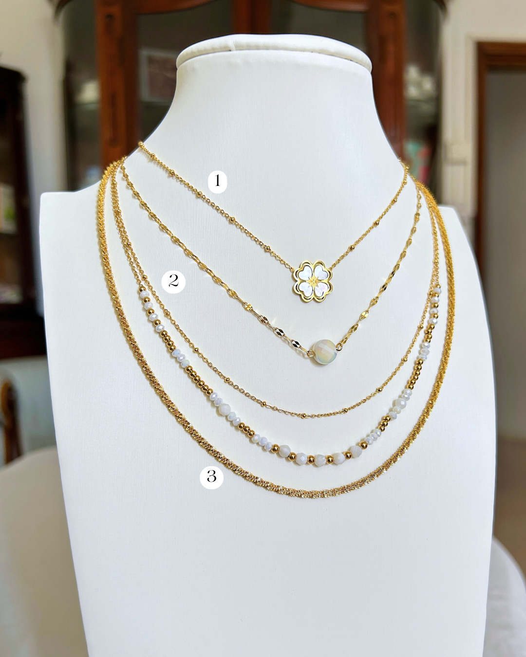 White Agate & Mother Of Pearl Stack