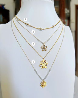 White Agate Floral Stack 