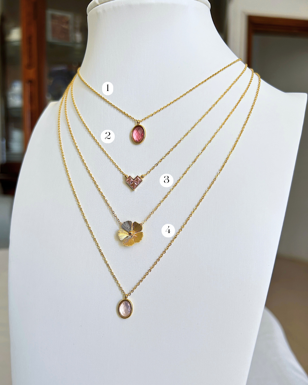 Rhodonite & Strawberry Quartz Stack _0