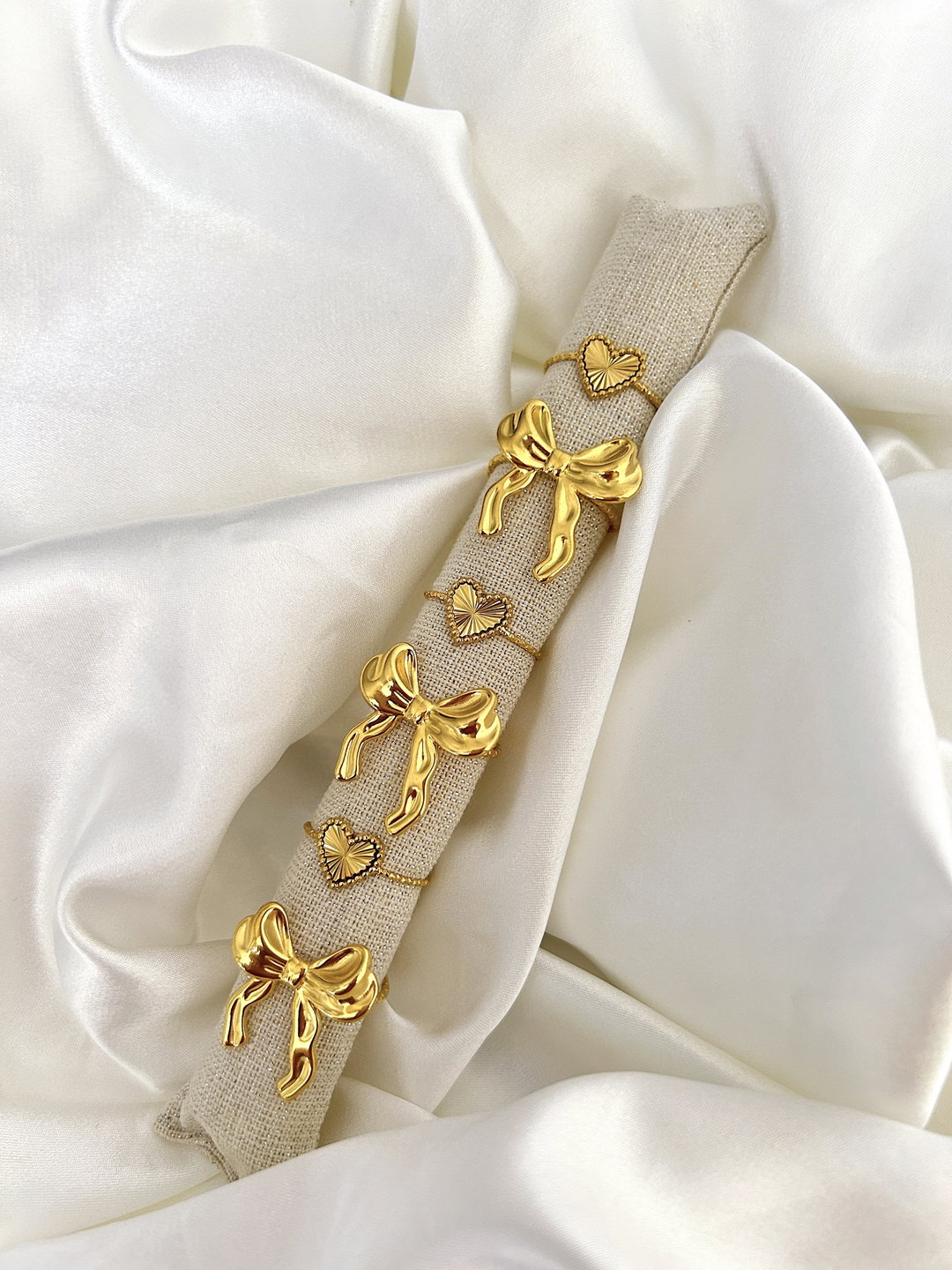 Bow & Heart Rings