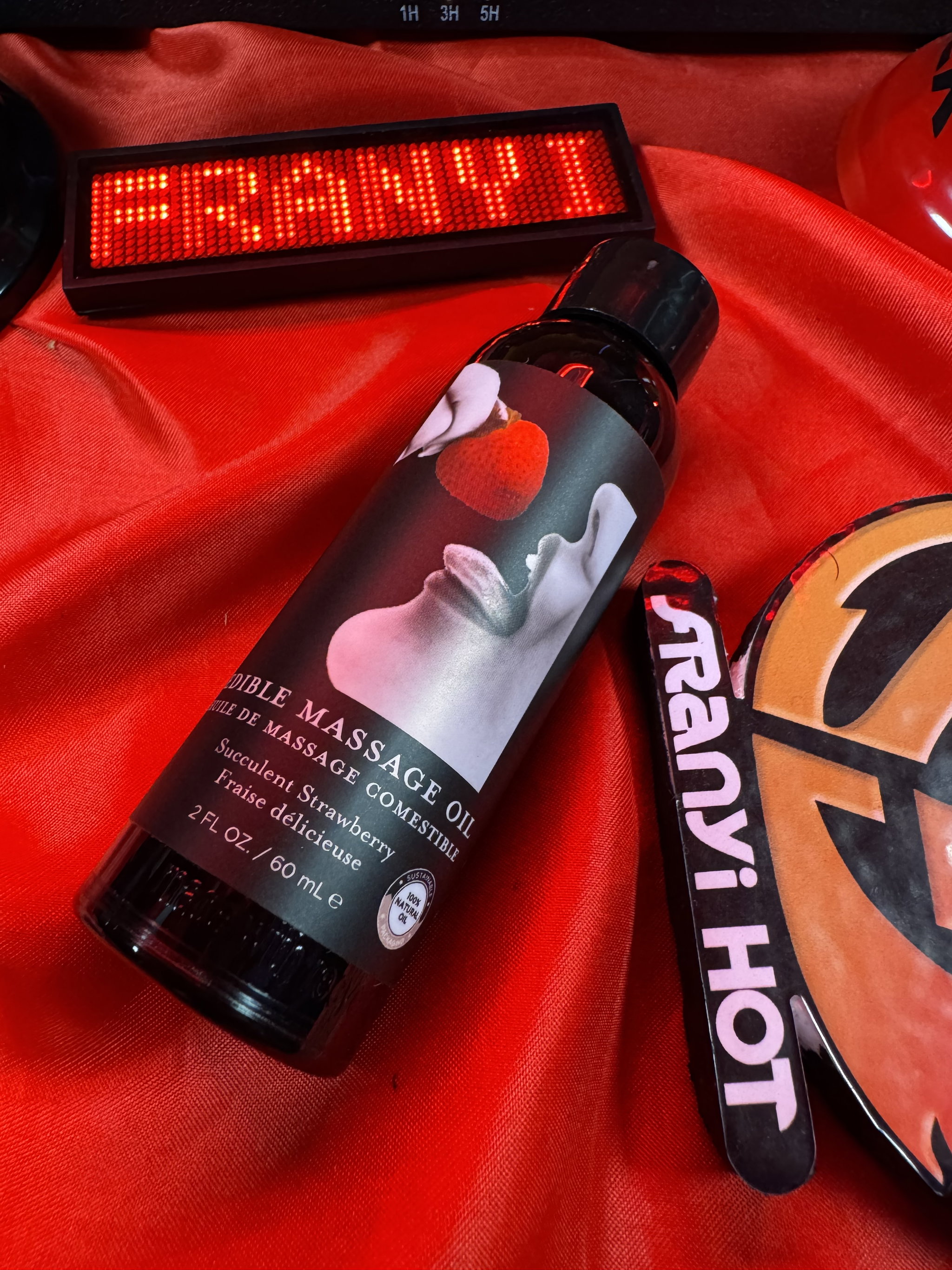 Aceite de masajes comestible sabor a fresa _1