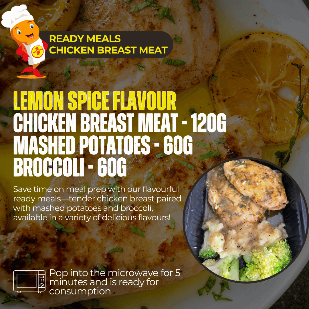 Ready Meals - Chicken Breast Meat with mash potatoes and broccoli (Lemon Spice)