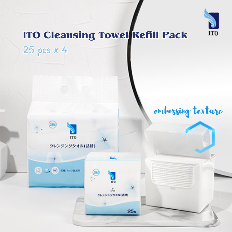 ITO CLEANSING TOWEL BOX REFILL (25pcs * 4packs) ( Refill pack only )