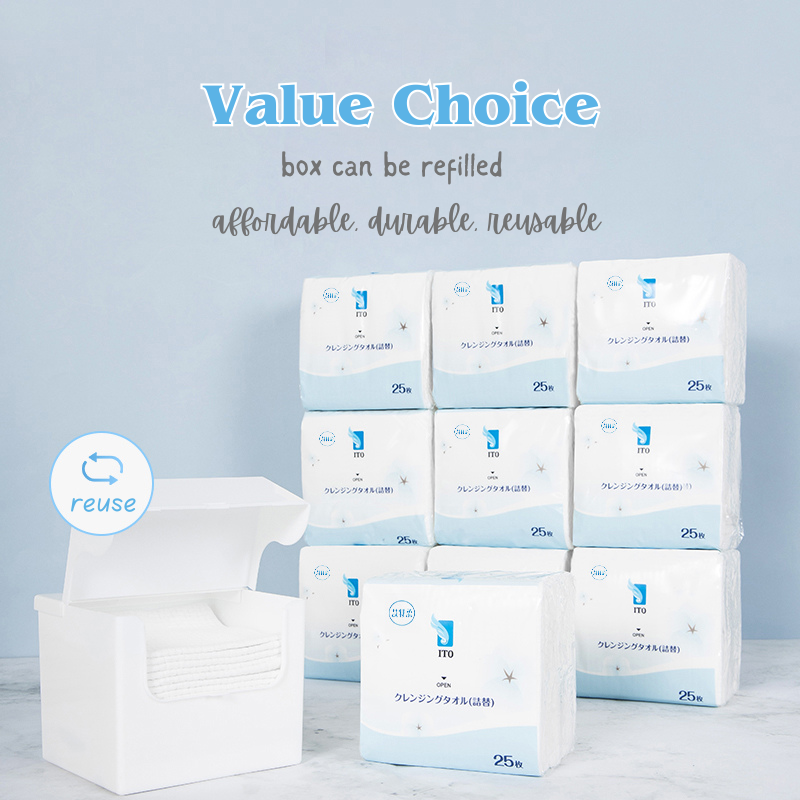 ITO CLEANSING TOWEL BOX REFILL (25pcs * 4packs) ( Refill pack only )_3