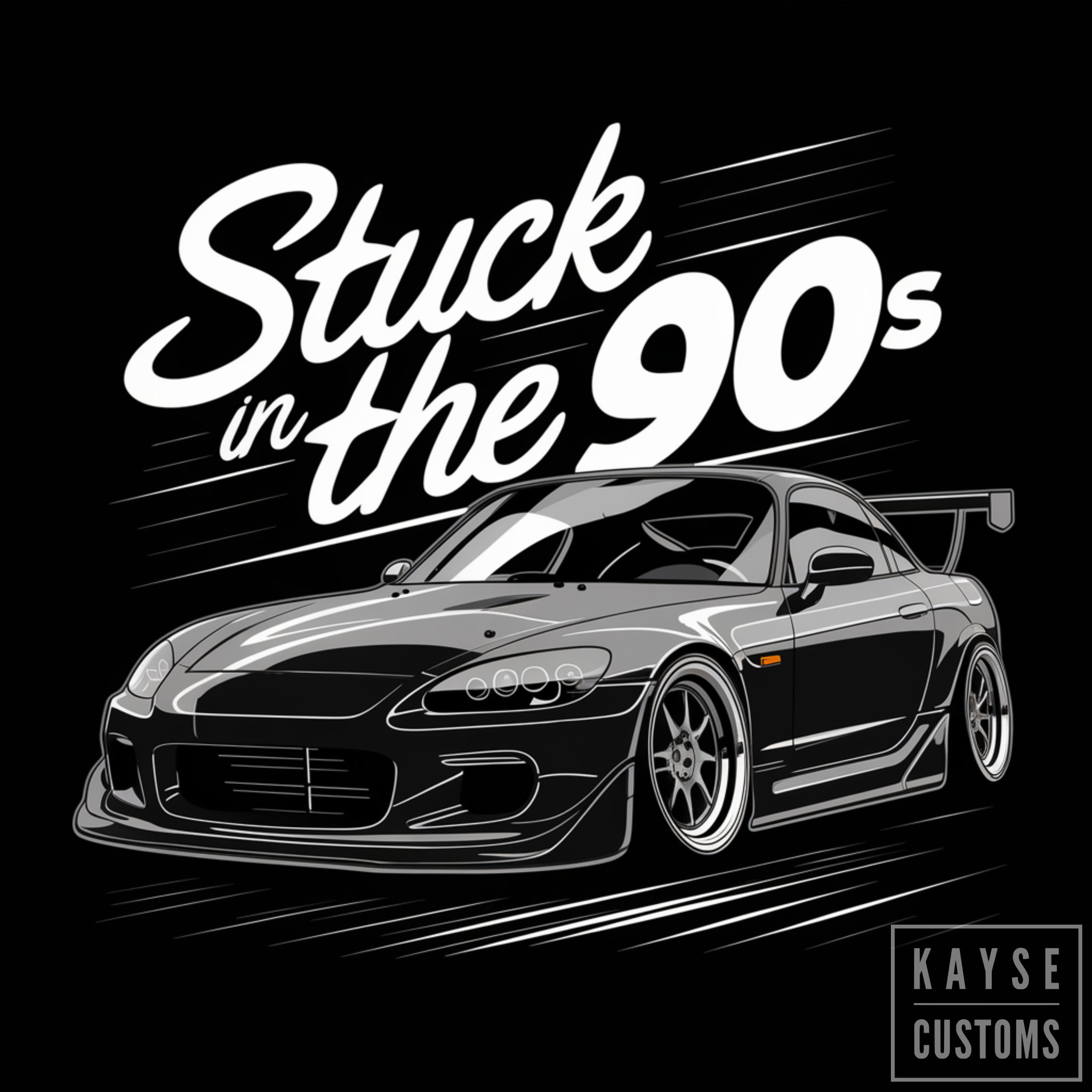 Stuck in the 90s T-Shirt for JDM Car Enthusiasts _4