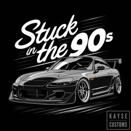 Stuck in the 90s T-Shirt for JDM Car Enthusiasts 