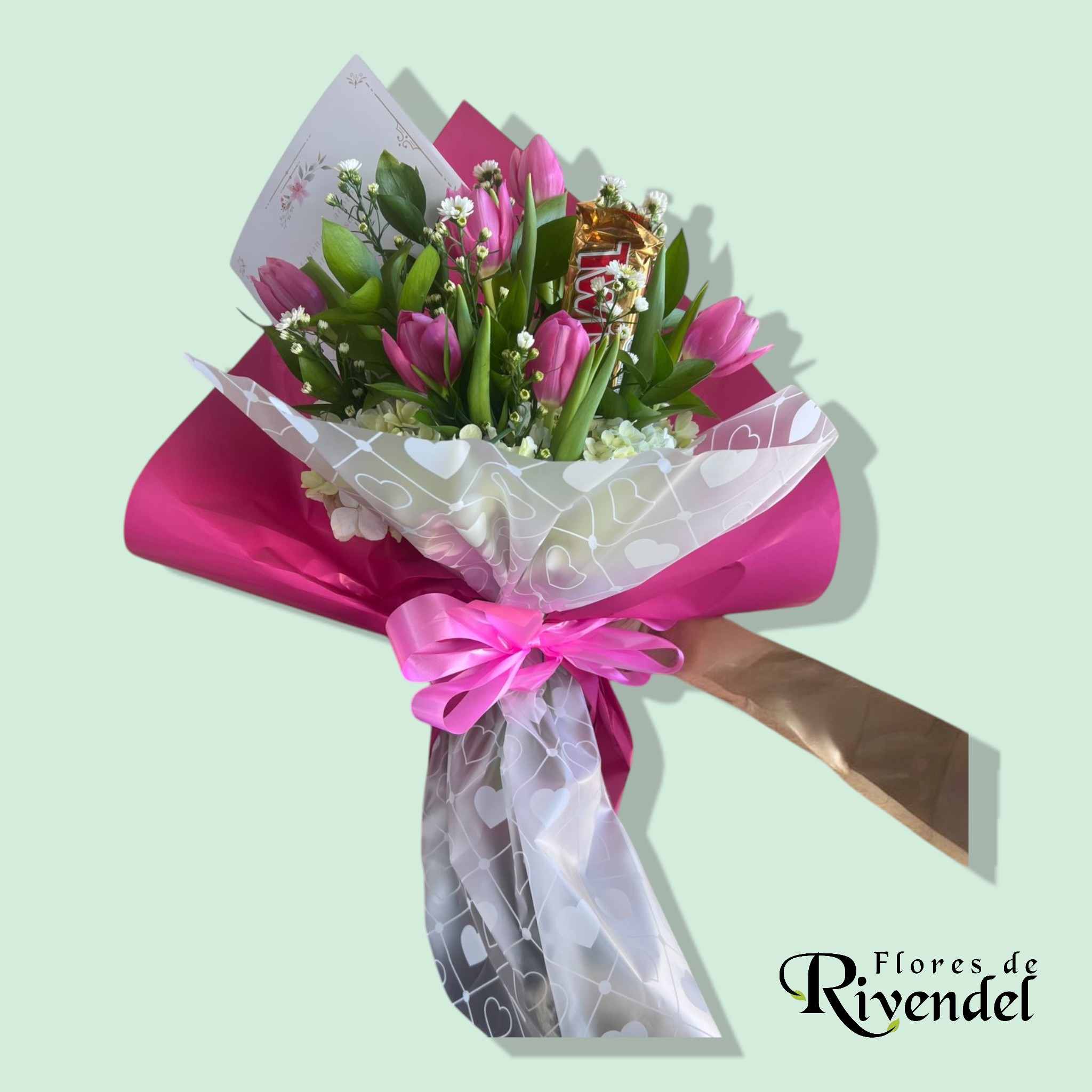 Ramo con tulipanes y chocolate_0