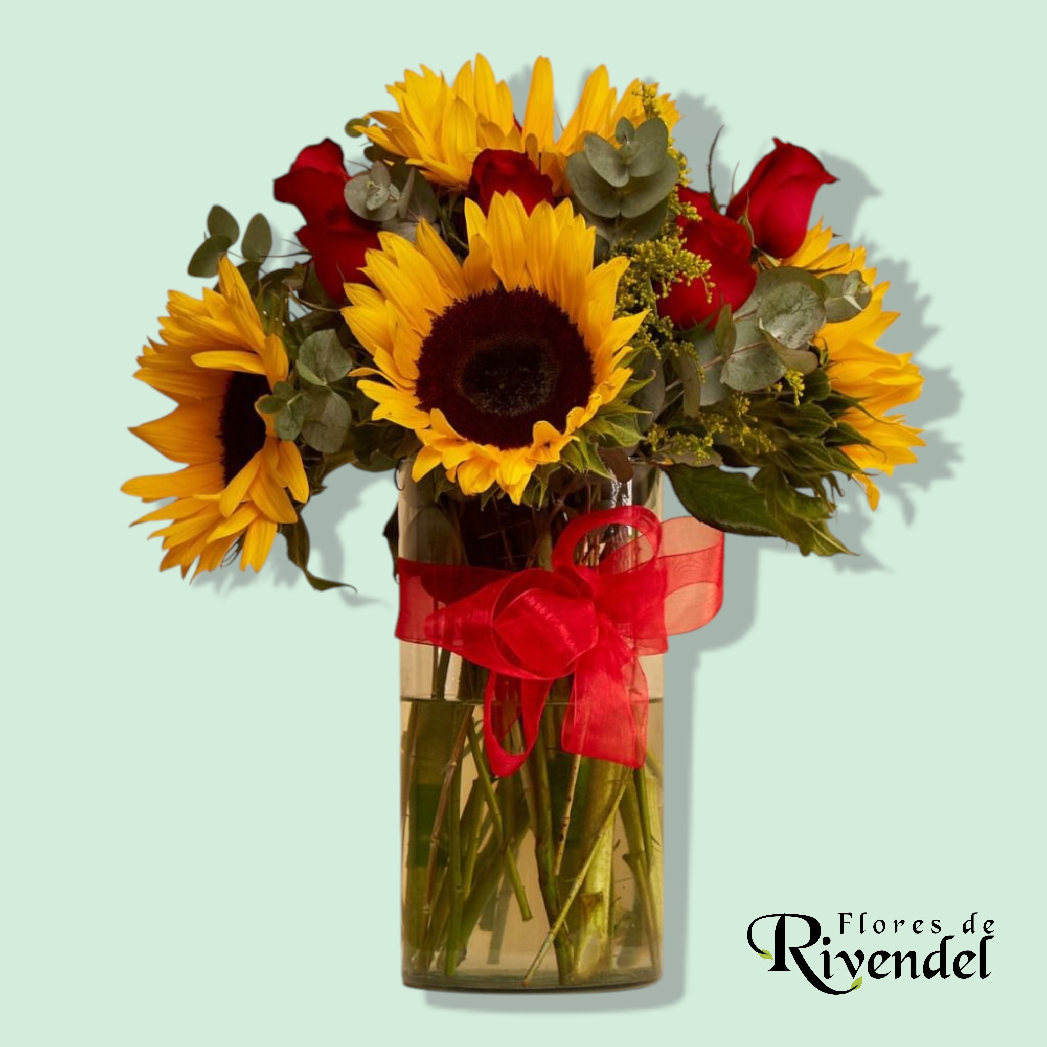 florero con rosas y girasoles_0