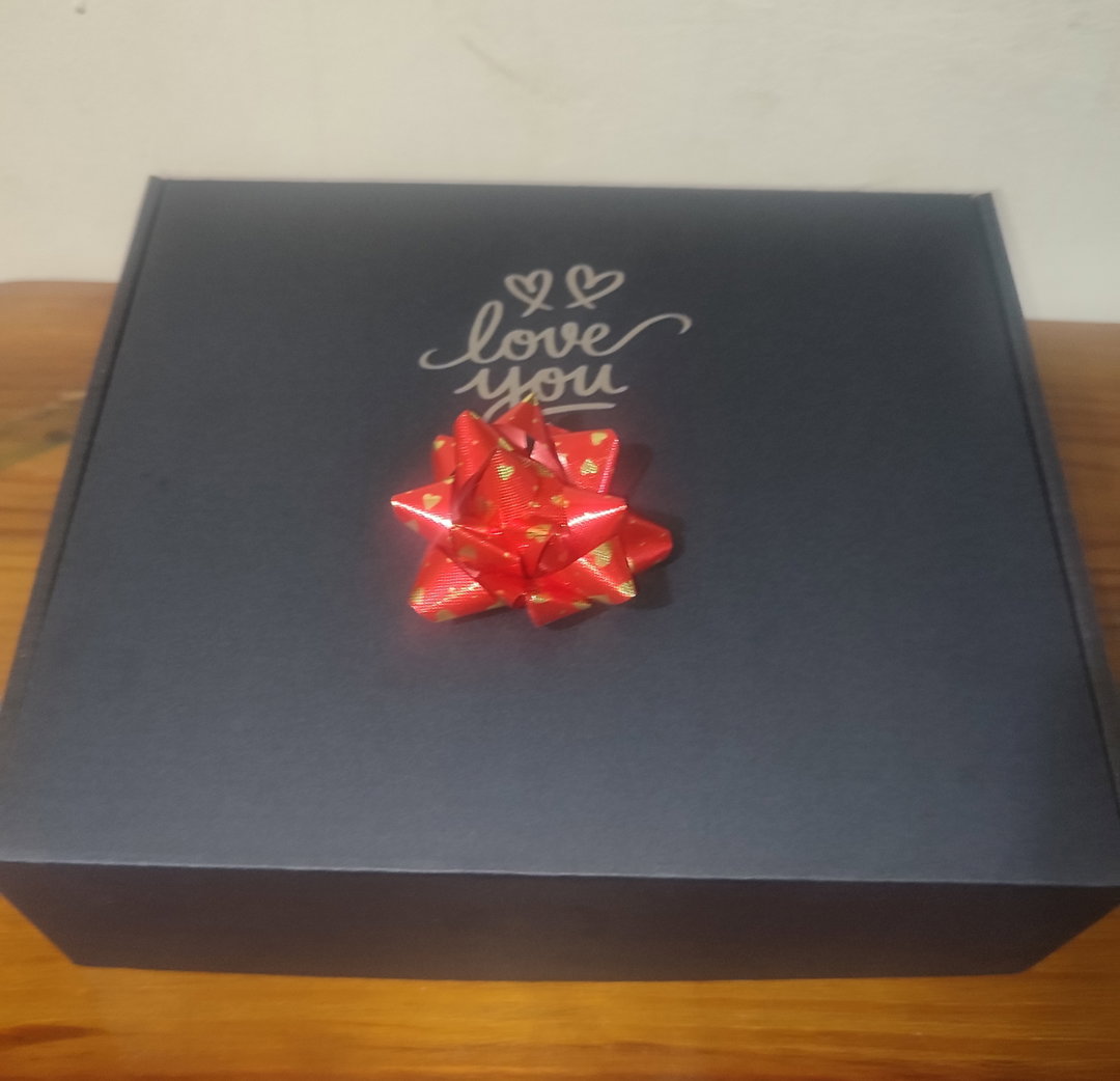 Black Personalised Gift Box + Bow
