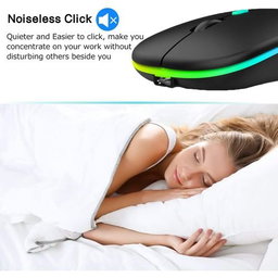 2.4G Rechargeable Ultra-thin Wireless Mouse - Black