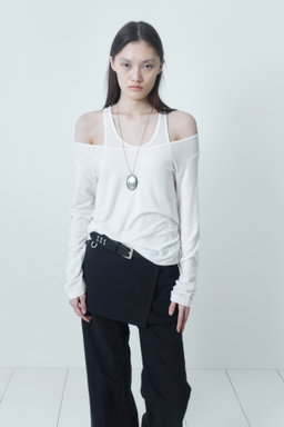 Cerric- [EXCLUSIVE] 2Way Layered Long Top / white 