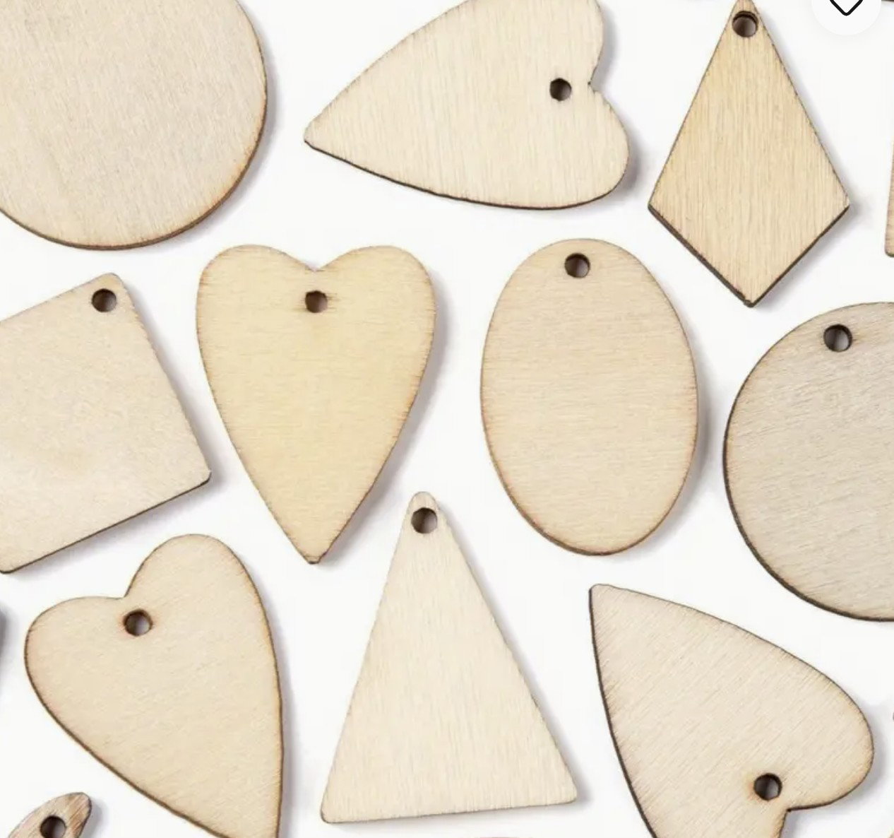 Laser Cut Poplar Wood Pendants (Kite, Moon, Flat Round, Rhombus, Oval, Triangle, Heart)_0
