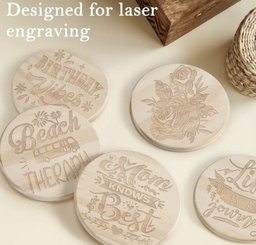 Natural Wooden Coasters - Set of 4 - Round