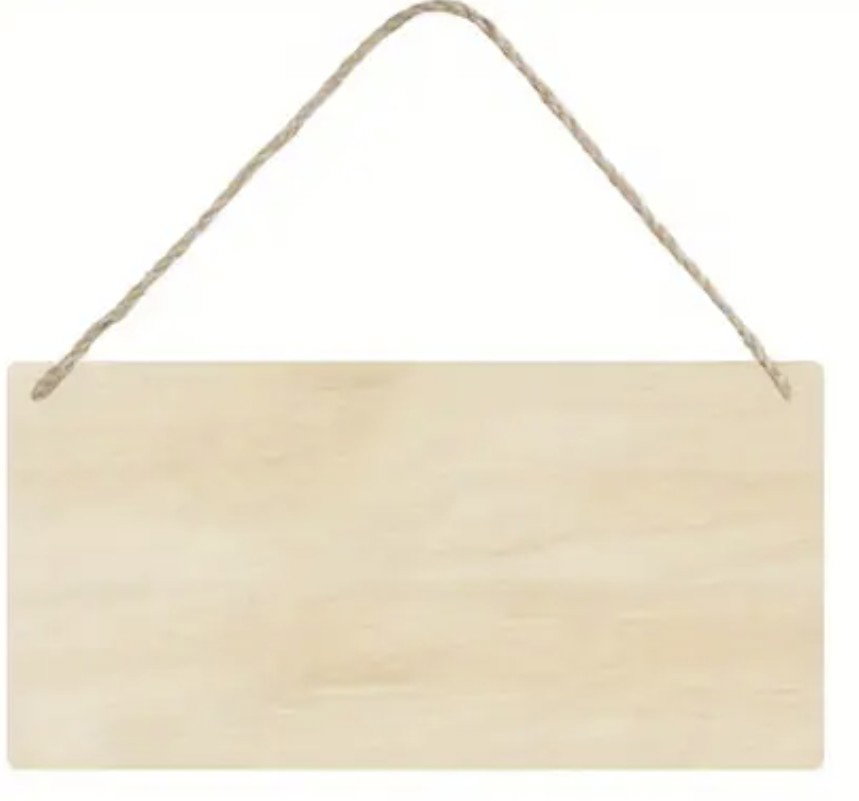 Small Lasercut sign board with Jute Rope - Raw wood_0
