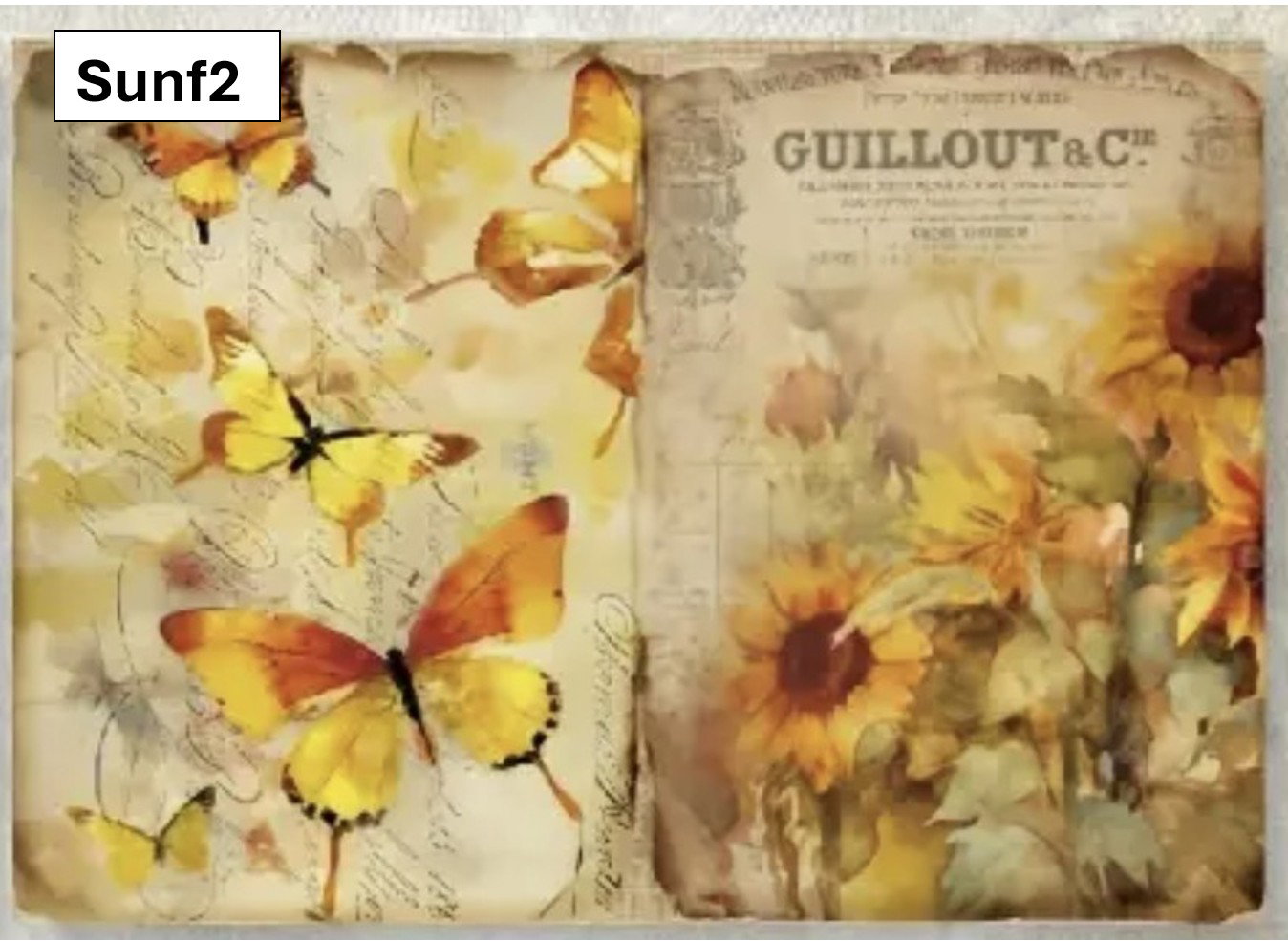 A5 Sunflowers Decoupage sheets - 8 pack_3