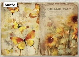 A5 Sunflowers Decoupage sheets - 8 pack