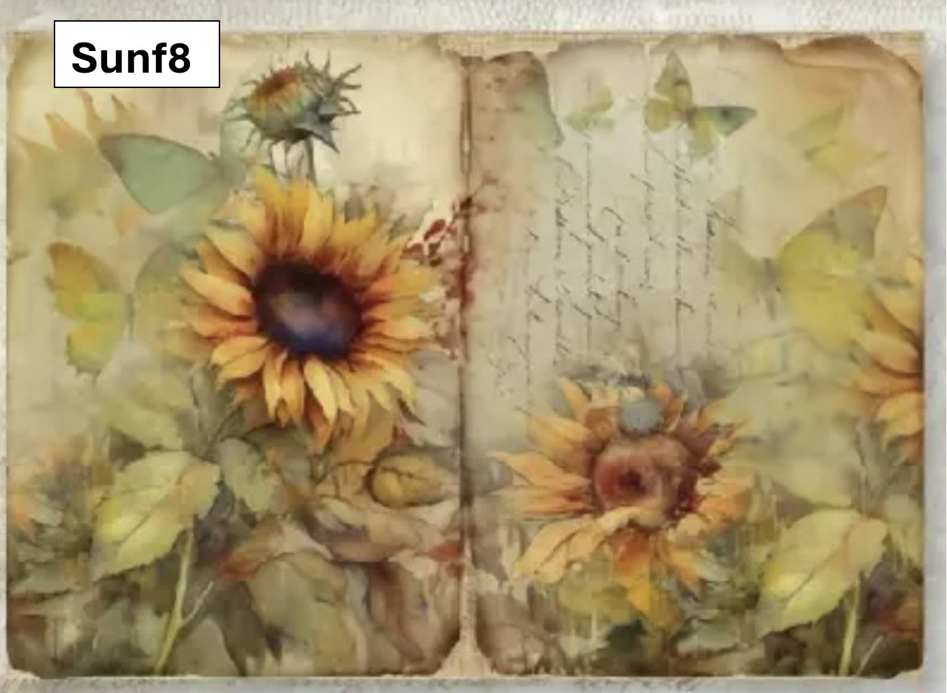 A5 Sunflowers Decoupage sheets - 8 pack_9