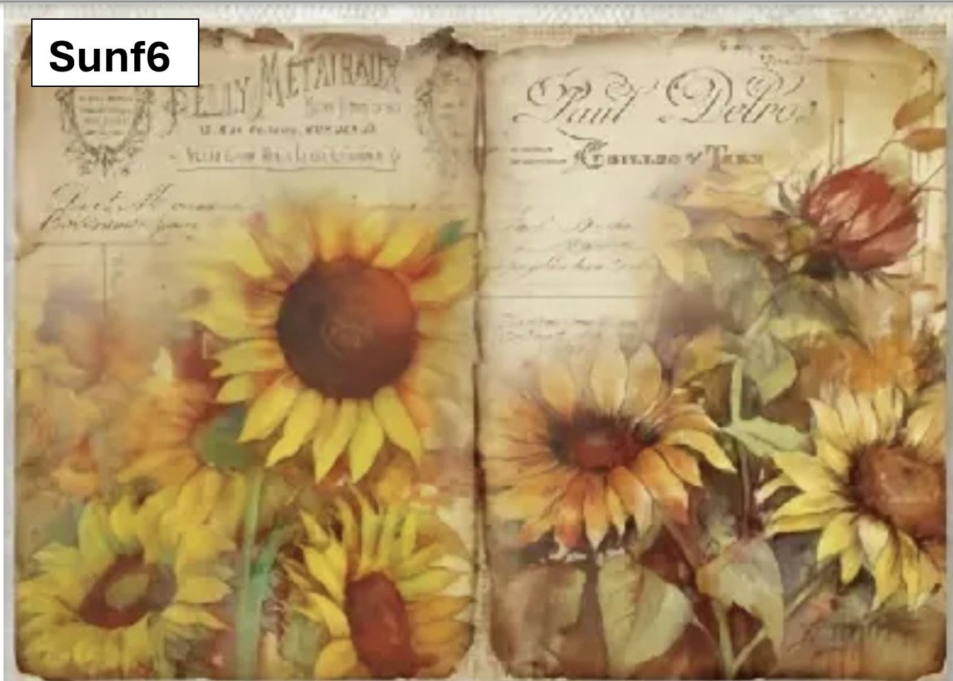 A5 Sunflowers Decoupage sheets - 8 pack_7