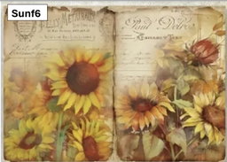 A5 Sunflowers Decoupage sheets - 8 pack