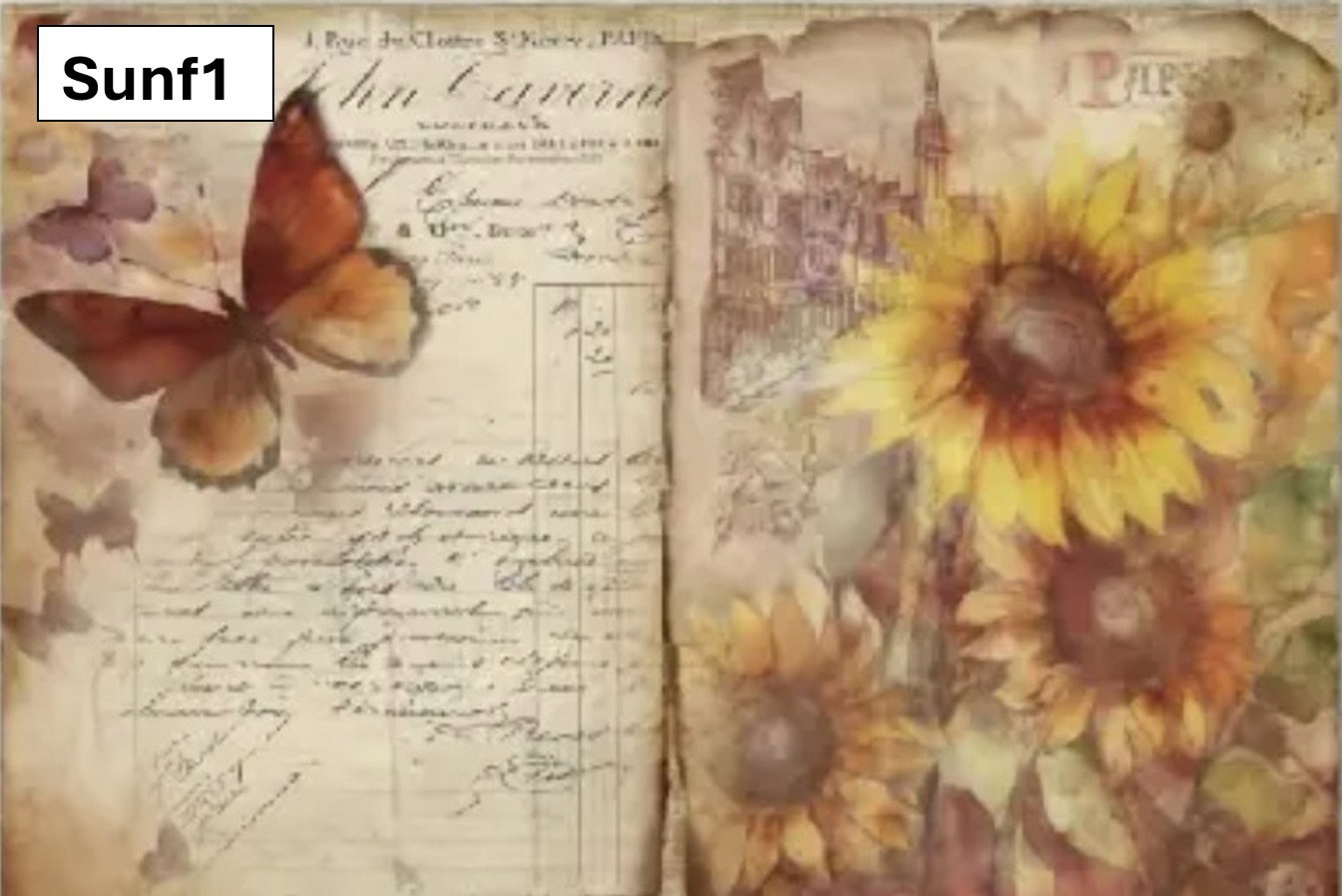 A5 Sunflowers Decoupage sheets - 8 pack_2