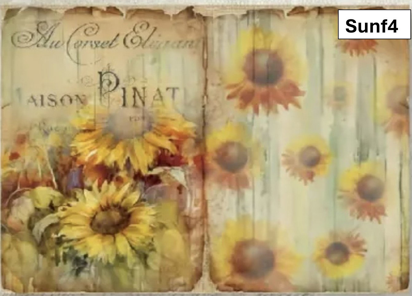 A5 Sunflowers Decoupage sheets - 8 pack_5