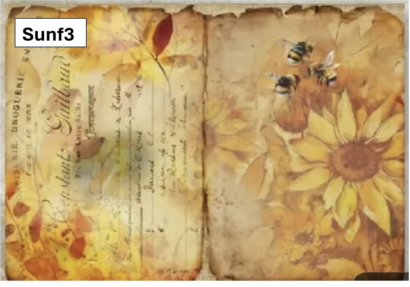 A5 Sunflowers Decoupage sheets - 8 pack_4