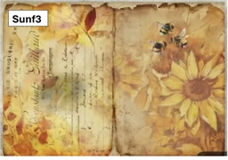 A5 Sunflowers Decoupage sheets - 8 pack