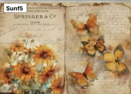 A5 Sunflowers Decoupage sheets - 8 pack