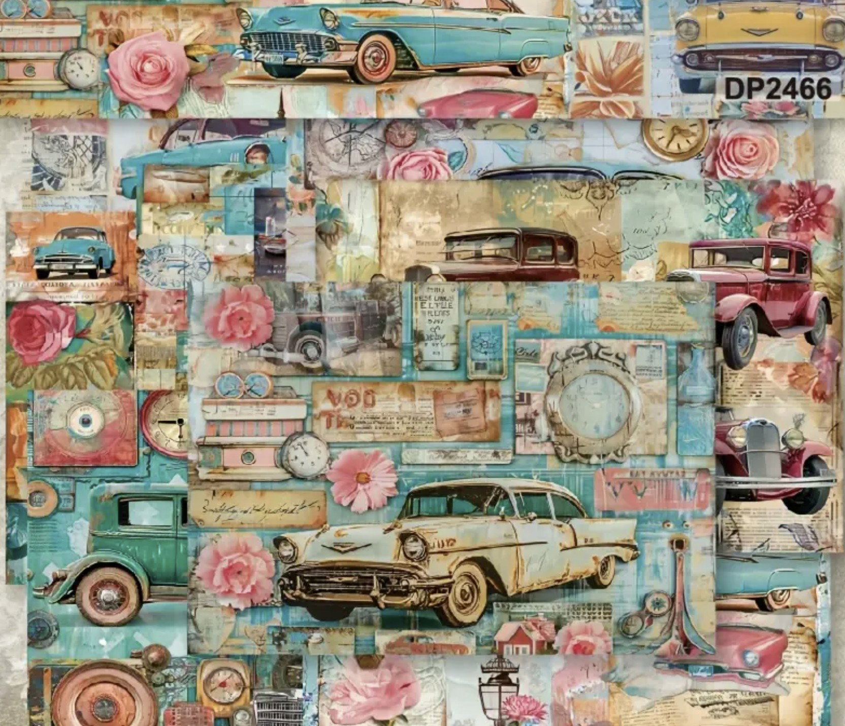 Vintage Car-Themed A5 Decoupage sheets_1