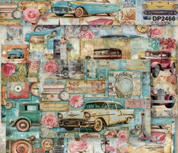 Vintage Car-Themed A5 Decoupage sheets