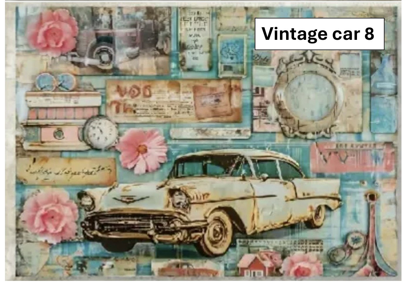 Vintage Car-Themed A5 Decoupage sheets_9