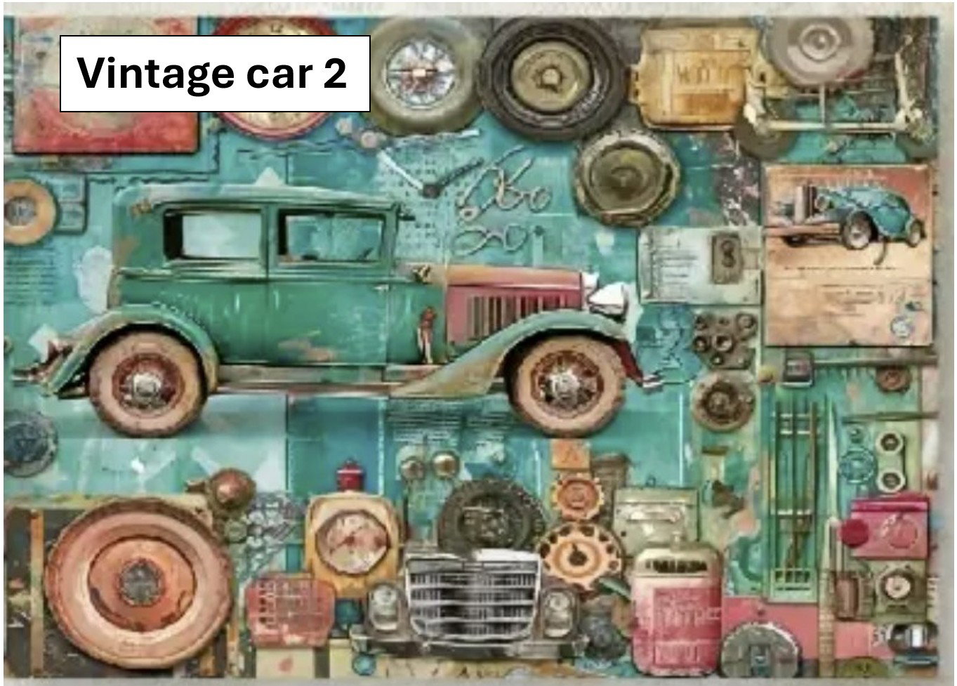 Vintage Car-Themed A5 Decoupage sheets_3