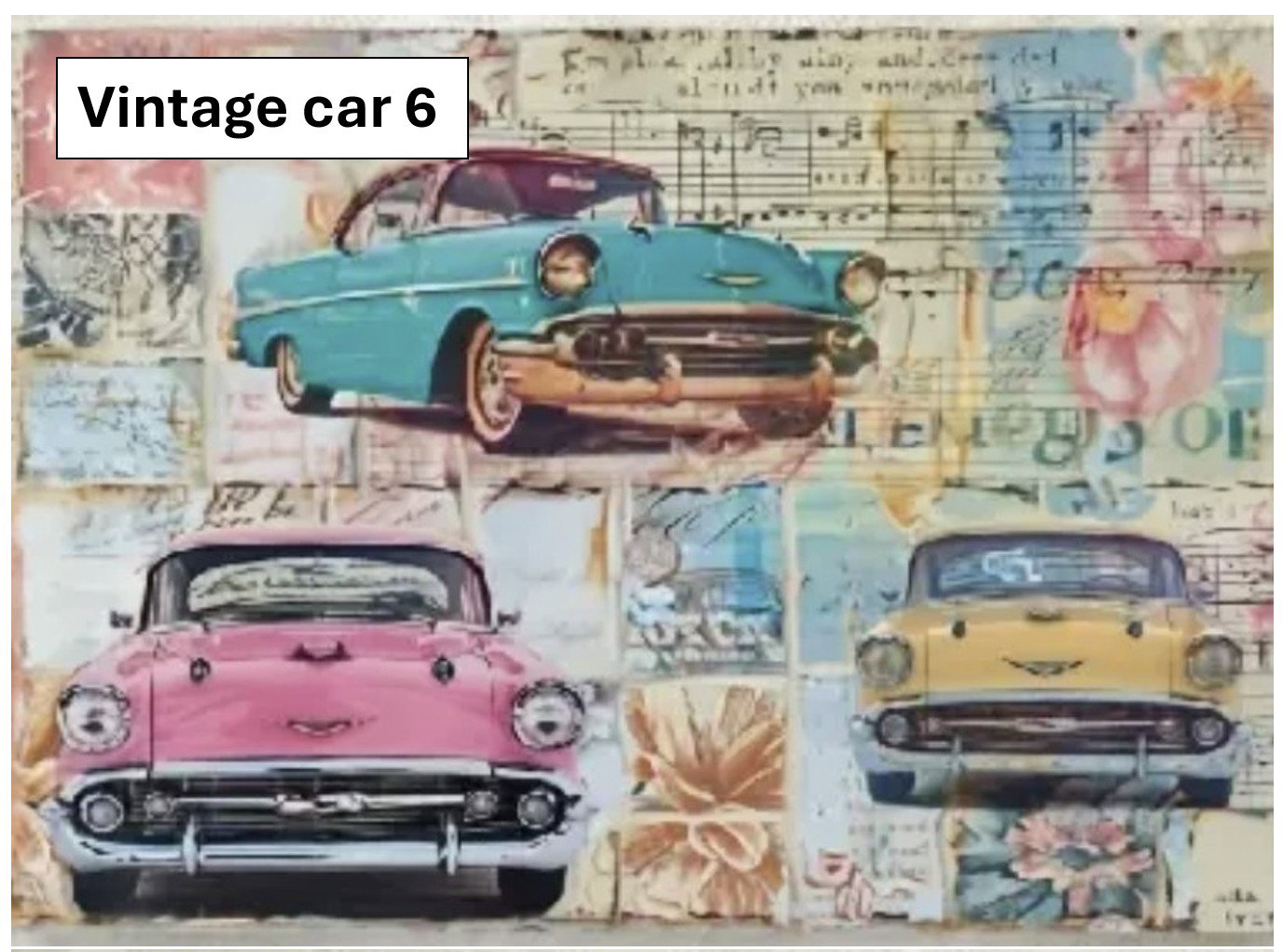 Vintage Car-Themed A5 Decoupage sheets_7