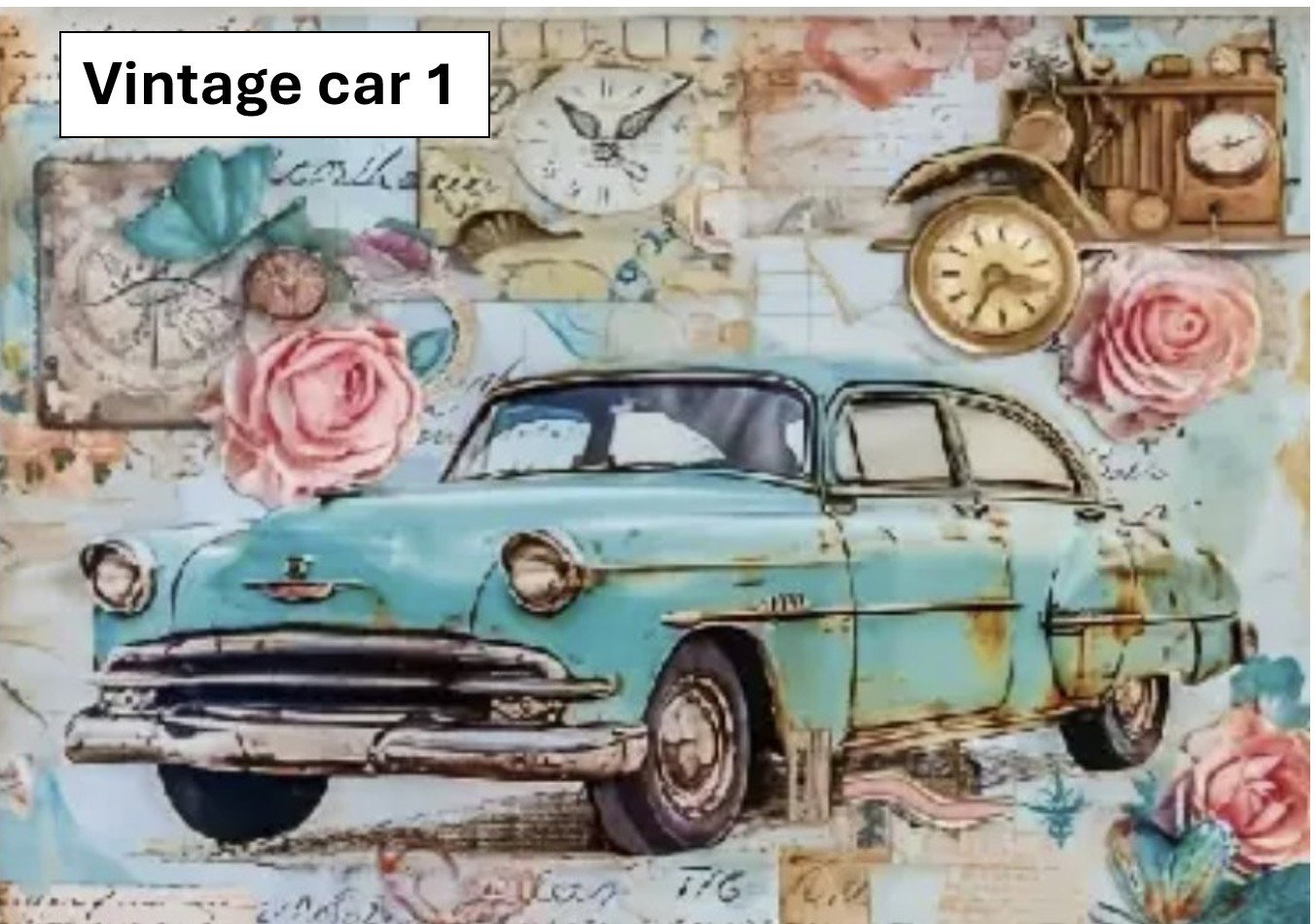 Vintage Car-Themed A5 Decoupage sheets_2