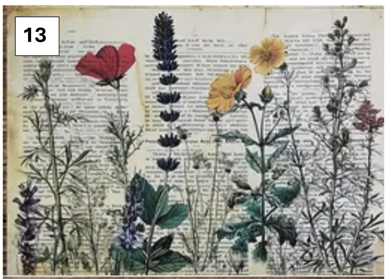 Rural Wildflower Decoupage sheets A5_13