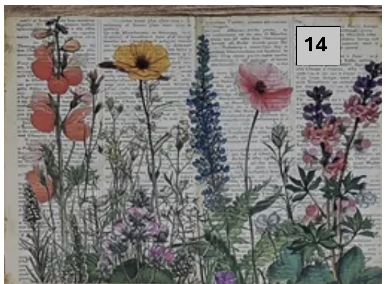 Rural Wildflower Decoupage sheets A5_14