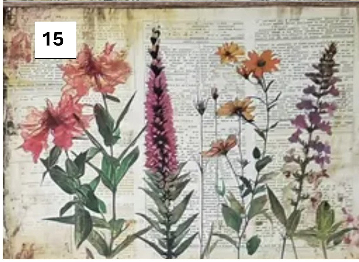 Rural Wildflower Decoupage sheets A5_15