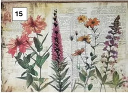 Rural Wildflower Decoupage sheets A5