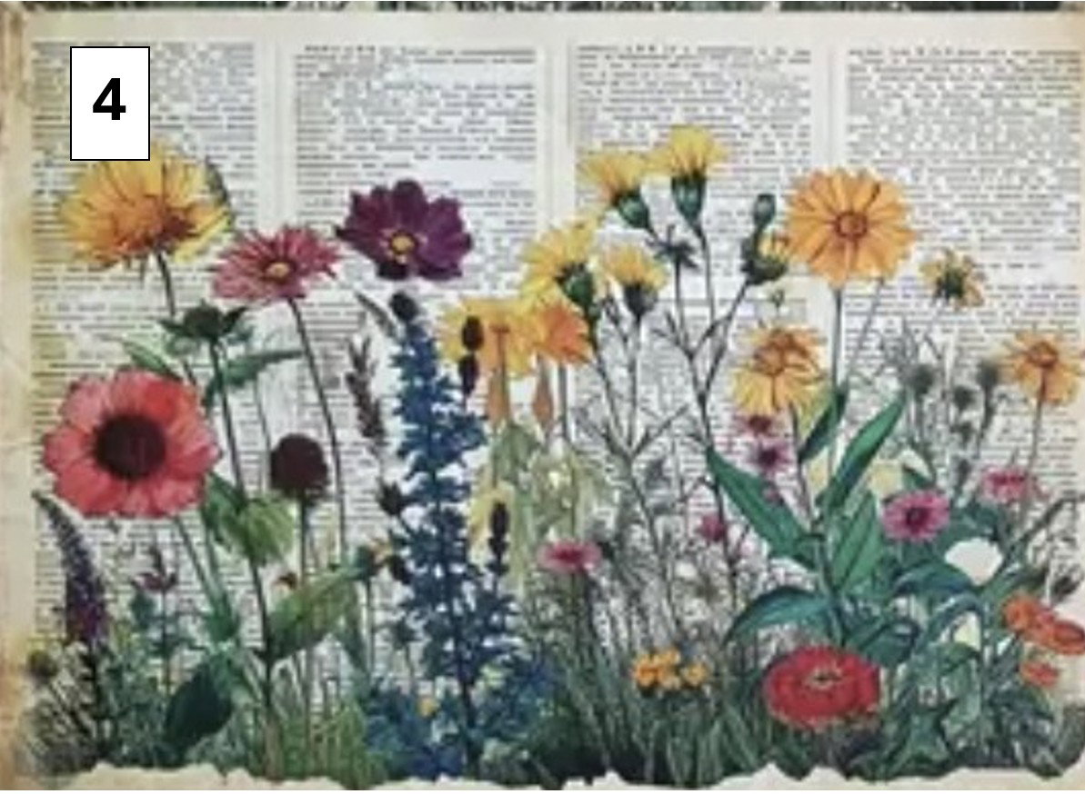 Rural Wildflower Decoupage sheets A5_4
