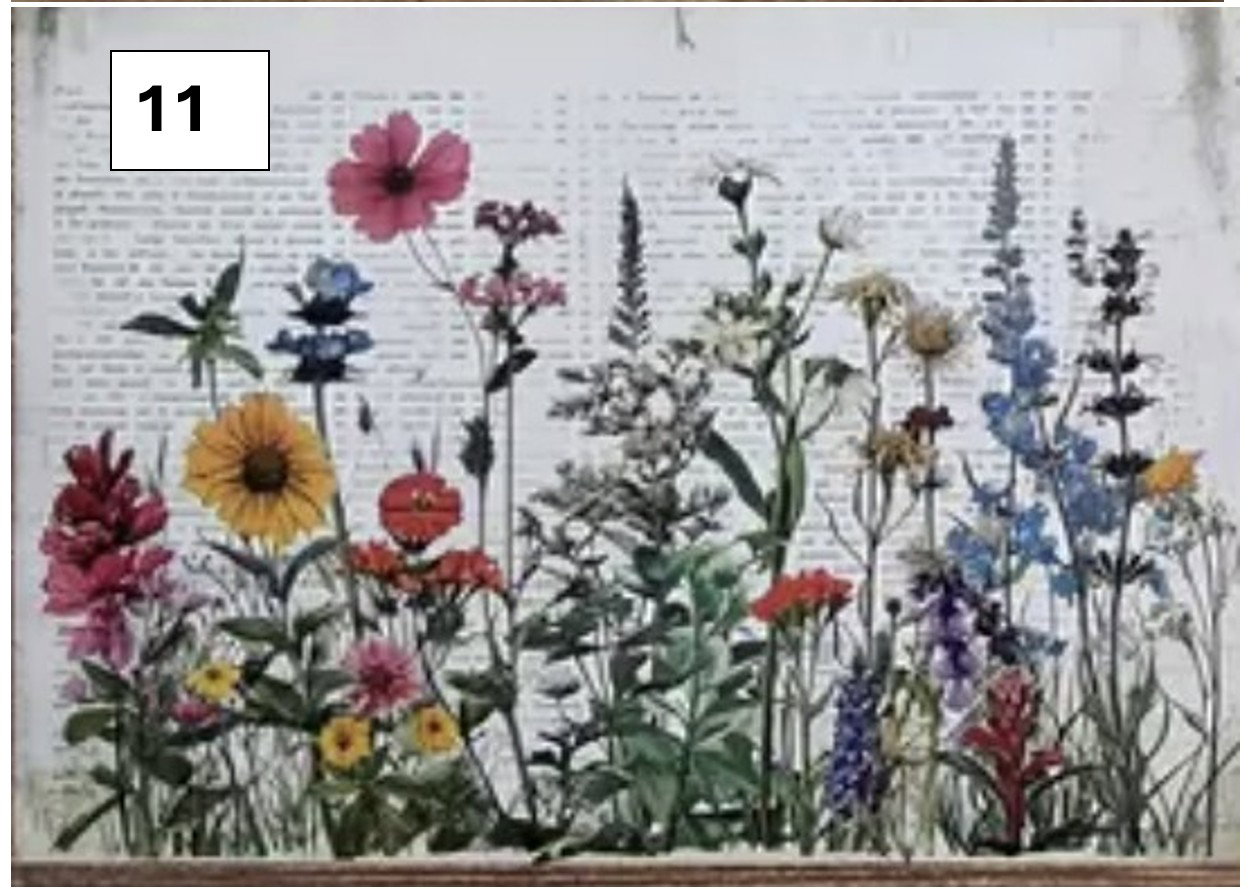 Rural Wildflower Decoupage sheets A5_11