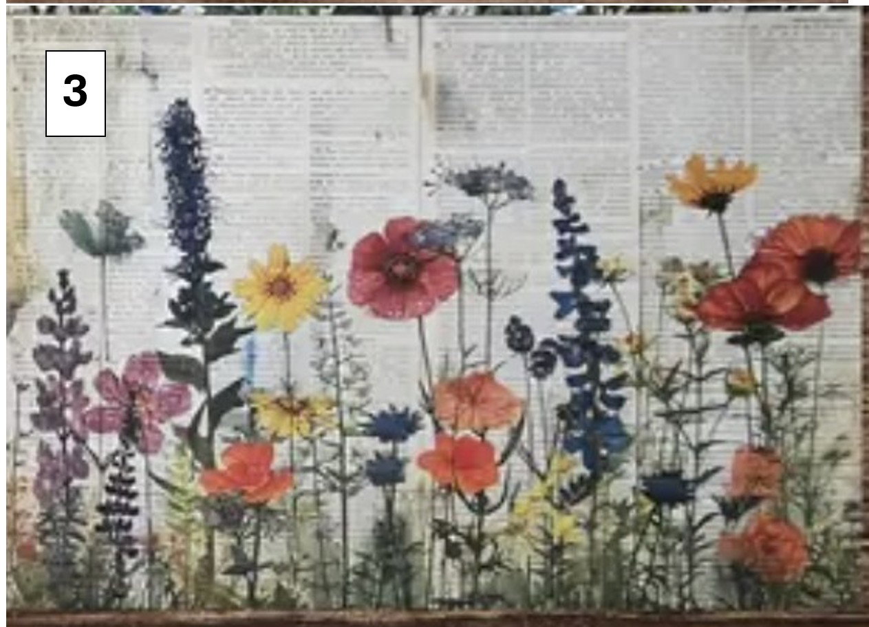 Rural Wildflower Decoupage sheets A5_3