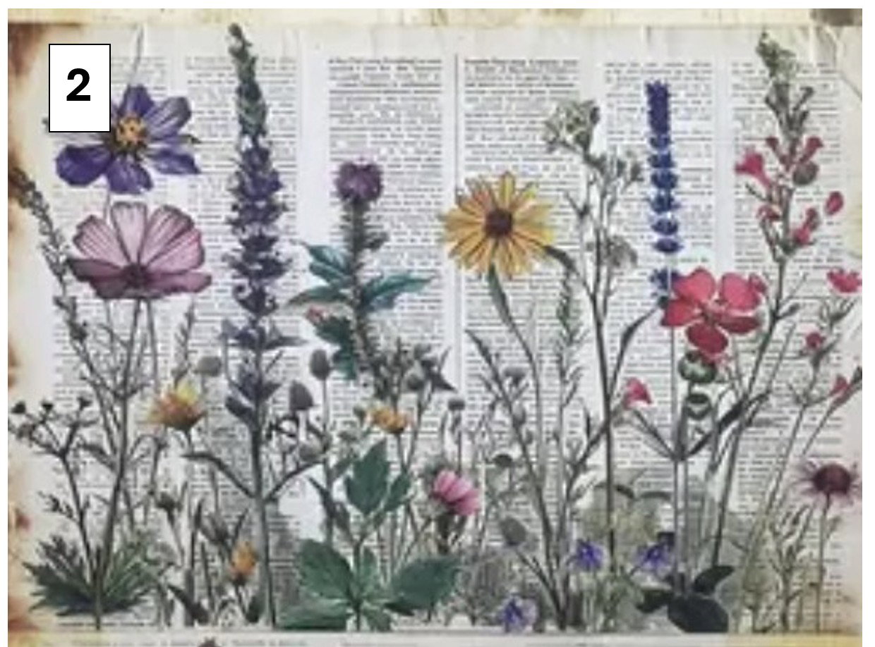 Rural Wildflower Decoupage sheets A5_2