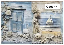 Fresh Ocean Shell and Starfish Decoupage sheets A5 - 5 x sheets