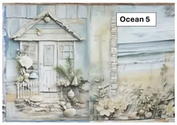 Fresh Ocean Shell and Starfish Decoupage sheets A5 - 5 x sheets
