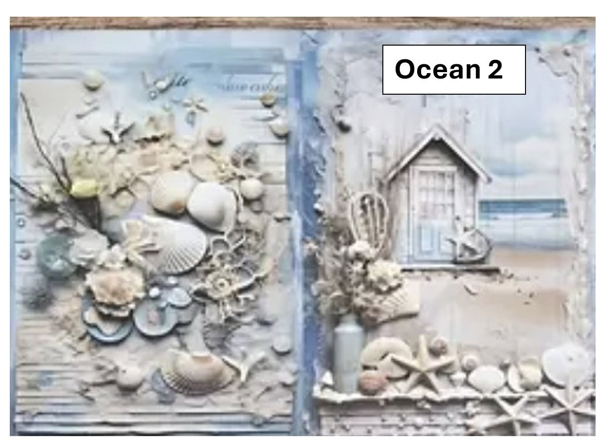 Fresh Ocean Shell and Starfish Decoupage sheets A5 - 5 x sheets_3