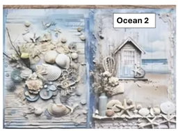 Fresh Ocean Shell and Starfish Decoupage sheets A5 - 5 x sheets