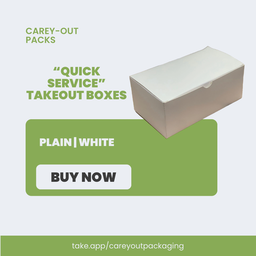 QUICK SERVICE TAKEOUT BOXES - PLAIN WHITE 