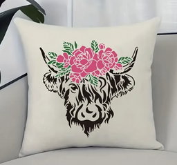 Highland Cow Reusable Stencil - 30 x 30 cm