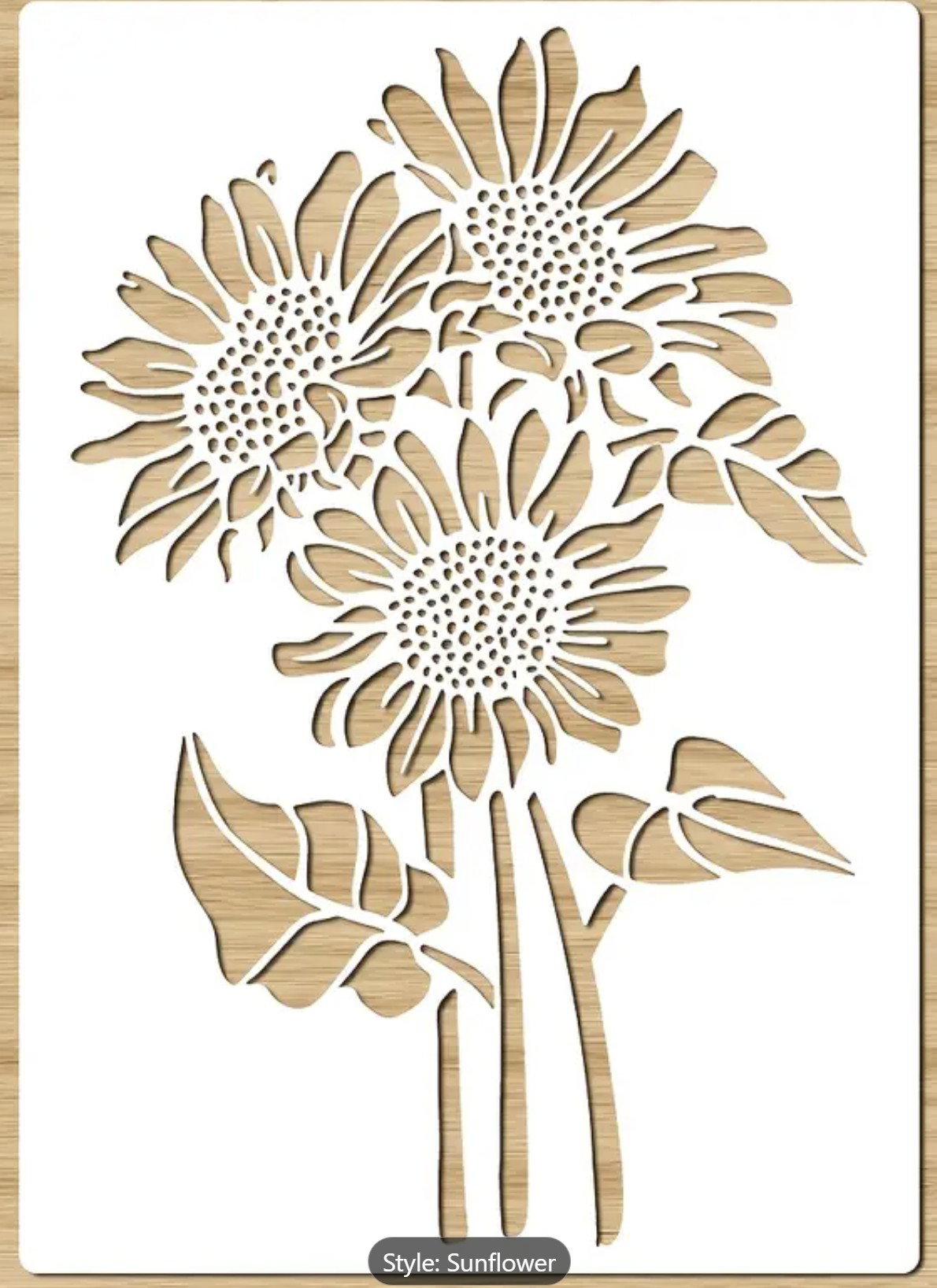Reusable Sunflower Stencil - A4_0